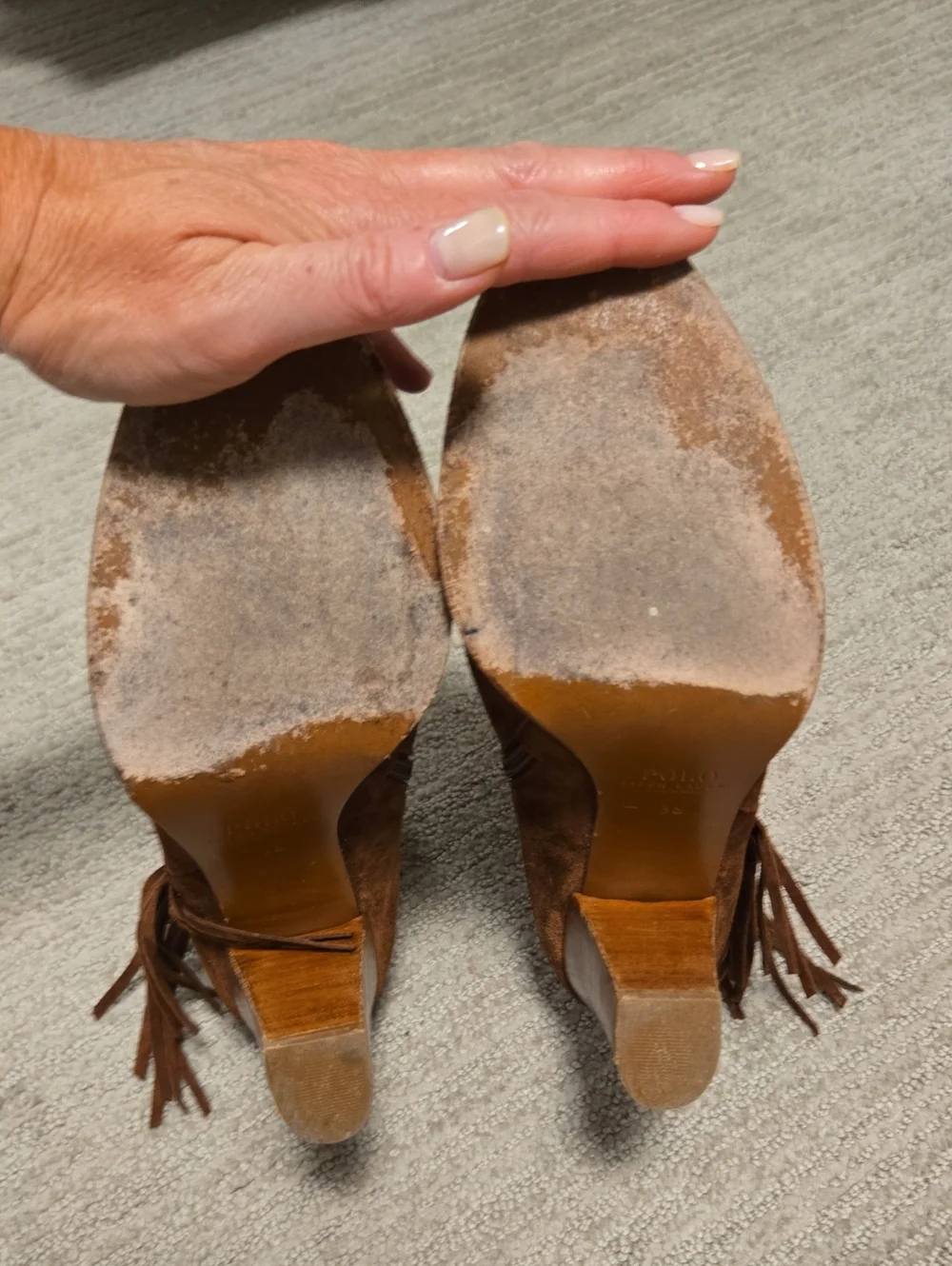 Vintage POLO Ralph Lauren Suede Fringe Booties